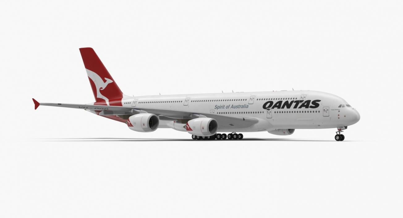 3D Airbus A380-1000 Qantas model